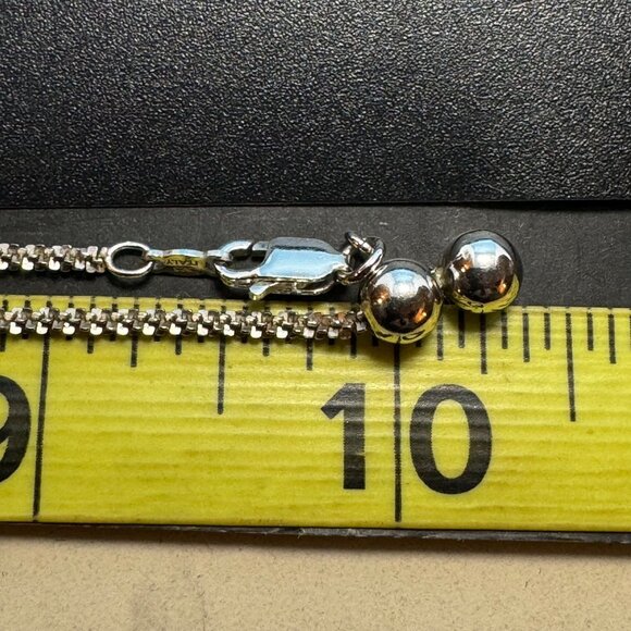 Oval Two Tone Statement Slide Pendant Textured Round Fancy Link Chain 16'' Long - Picture 5 of 10